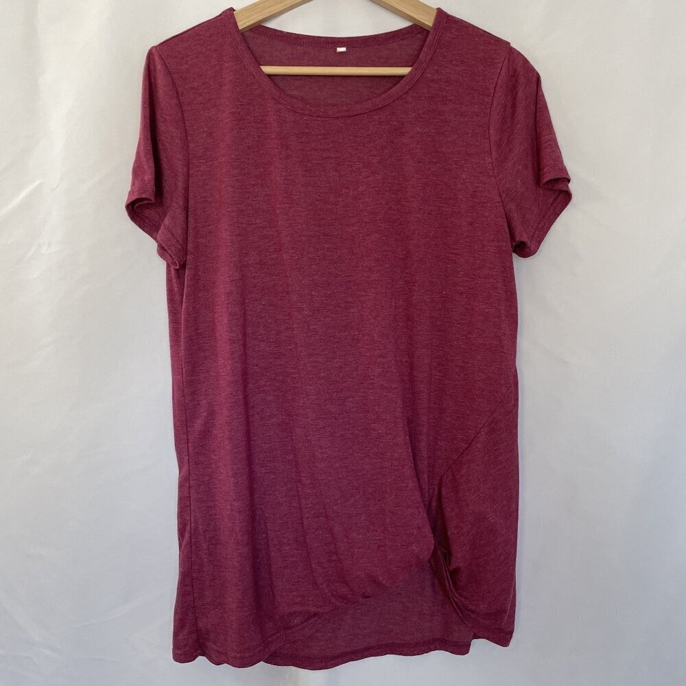 Women's size medium pink athletic short sleeved summer shirt side knot